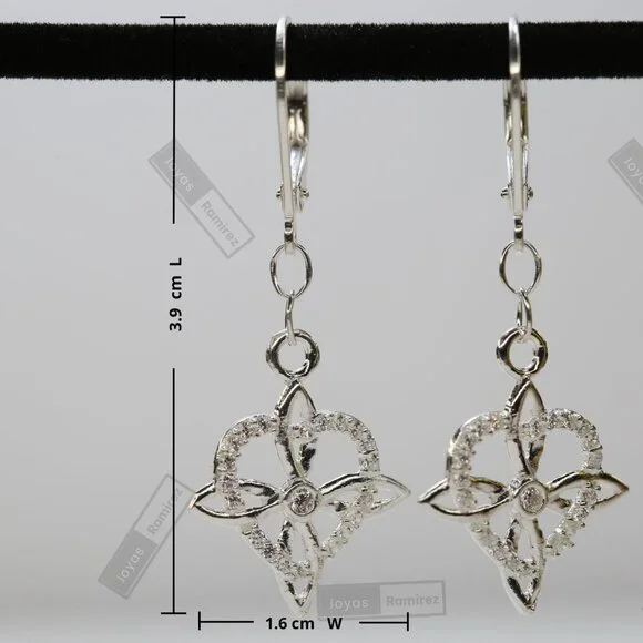 Mystic Knot & Heart Earrings in .925 Sterling Silver • Symbolic Feminine Design. - Picture 5 of 6